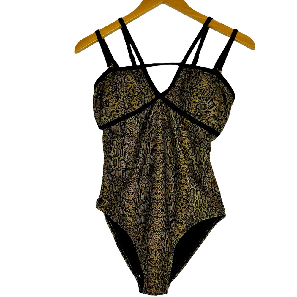 NEW Nicole Miller Swimsuit One Piece Snakeskin Print Size Small New Without Tags